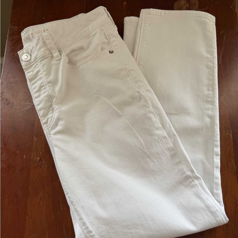 American Eagle Outfitters White Button Fly Denim Jeans